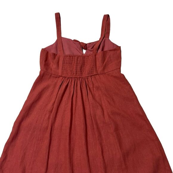 Women's LOFT Lounge Shift coral pink/salmon, v-neck midi Dress, Size S - Picture 11 of 13